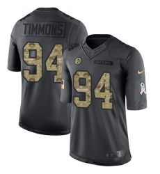 Nike Steelers #94 Lawrence Timmons Black Youth Stitched NFL Limited 2016 Salute to Service Jersey Nike Steelers #94 Lawrence Timmons Black Youth Stitched NFL Limited 2016 Salute to Service Jersey