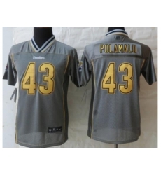 Youth Nike Pittsburgh Steelers 43 Troy Polamalu Grey Vapor Elite Jerseys Youth Nike Pittsburgh Steelers 43 Troy Polamalu Grey Vapor Elite Jerseys