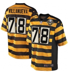Youth Nike Pittsburgh Steelers #78 Alejandro Villanueva Limited Yellow Black Alternate 80TH Anniversary Throwback NFL Jersey Youth Nike Pittsburgh Steelers #78 Alejandro Villanueva Limited Yellow Black Alternate 80TH Anniversary Throwback NFL Jersey