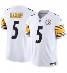 Youth Pittsburgh Steelers 5 Jalen Ramsey White 2023 F U S E Vapor Untouchable Limited Stitched Football Jersey Youth Pittsburgh Steelers 5 Jalen Ramsey White 2023 F U S E Vapor Untouchable Limited Stitched Football Jersey