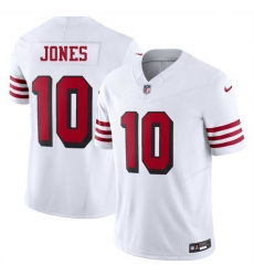 Men San Francisco 49ers 10 Mac Jones New White 2025 F U S E  Vapor Untouchable Limited Stitched Football Jersey