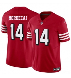 Men San Francisco 49ers 14 Tanner Mordecai New Red 2025 F U S E  Vapor Untouchable Limited Stitched Football Jersey