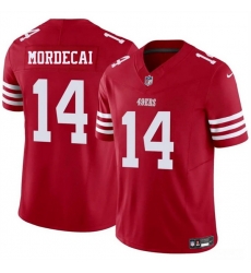 Men San Francisco 49ers 14 Tanner Mordecai Red 2025 F U S E  Vapor Untouchable Limited Stitched Football Jersey