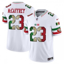 Men San Francisco 49ers 23 Christian McCaffrey White 2025 F U S E  Mexico Vapor Limited Stitched Football Jersey