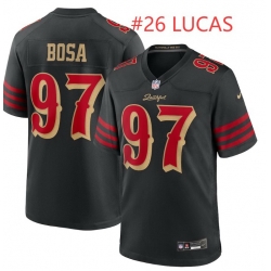 Men San Francisco 49ers 26 Chase Lucas Black 2025 F U S E Rivalries Vapor Limited Stitched Football Jersey