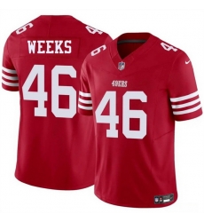 Men San Francisco 49ers 46 Jon Weeks Red 2025 F U S E  Vapor Untouchable Limited Stitched Football Jersey