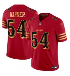 Men San Francisco 49ers 54 Fred Warner Red Gold 2025 F U S E   u201CRivalries u201D Vapor Limited Stitched Football Jersey