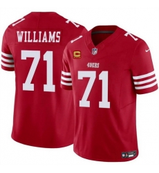 Men San Francisco 49ers 71 Trent Williams Red 2025 F U S E  With 4 Star C Patch Vapor Untouchable Limited Stitched Football Jersey