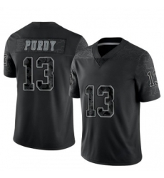 Men's San Francisco 49ers #13 Brock Purdy Black Reflective Limited Stitched Football Jersey Men's San Francisco 49ers #13 Brock Purdy Black Reflective Limited Stitched Football Jersey