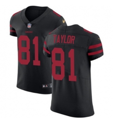 Nike 49ers #81 Trent Taylor Black Alternate Mens Stitched NFL Vapor Untouchable Elite Jersey