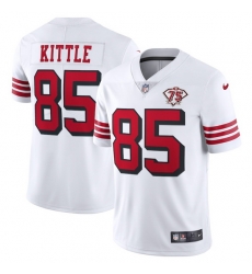 Nike San Francisco 49ers 85 George Kittle White Rush Men 75th Anniversary Stitched NFL Vapor Untouchable Limited Jersey Nike San Francisco 49ers 85 George Kittle White Rush Men 75th Anniversary Stitched NFL Vapor Untouchable Limited Jersey