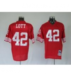 San Francisco 49ers 42 Ronnie Lott Red Throwback Jerseys San Francisco 49ers 42 Ronnie Lott Red Throwback Jerseys