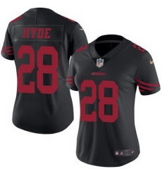 Nike 49ers #28 Carlos Hyde Black Womens Stitched NFL Limited Rush Jersey Nike 49ers #28 Carlos Hyde Black Womens Stitched NFL Limited Rush Jersey