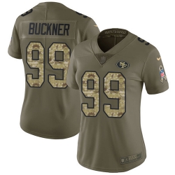 Nike 49ers #99 DeForest Buckner Olive Camo Womens Stitched NFL Limited 2017 Salute to Service Jersey