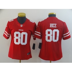 Women Nike 49ers 80 Jerry Rice Red Vapor Untouchable Limited Jersey