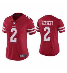 Women San Francisco 49ers 2 Jason Verrett Red Vapor limited Jersey Women San Francisco 49ers 2 Jason Verrett Red Vapor limited Jersey