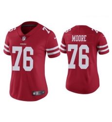 Women San Francisco 49ers 76 Jaylon Moore Red Jersey Women San Francisco 49ers 76 Jaylon Moore Red Jersey
