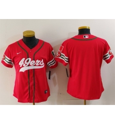 Women San Francisco 49ers Blank Red Mexico With Patch Cool Base Stitched Baseball Jersey Women San Francisco 49ers Blank Red Mexico With Patch Cool Base Stitched Baseball Jersey