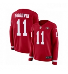 Womens Nike San Francisco 49ers 11 Marquise Goodwin Limited Red Therma Long Sleeve NFL Jersey Womens Nike San Francisco 49ers 11 Marquise Goodwin Limited Red Therma Long Sleeve NFL Jersey
