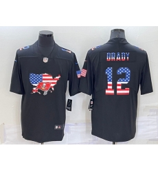 Men Tampa Bay Buccaneers 12 Tom Brady Black USA Flag Limited Stitched Jersey Men Tampa Bay Buccaneers 12 Tom Brady Black USA Flag Limited Stitched Jersey