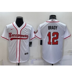 Men Tampa Bay Buccaneers 12 Tom Brady White Cool Base Stitched Baseball Jersey Men Tampa Bay Buccaneers 12 Tom Brady White Cool Base Stitched Baseball Jersey