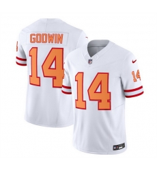 Men Tampa Bay Buccaneers 14 Chris Godwin 2023 F U S E White Throwback Limited Stitched Jersey Men Tampa Bay Buccaneers 14 Chris Godwin 2023 F U S E White Throwback Limited Stitched Jersey