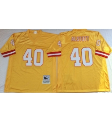 Men Tampa Bay Buccaneers 40 Mike Alstott Yellow M&N Throwback Jersey Men Tampa Bay Buccaneers 40 Mike Alstott Yellow M&N Throwback Jersey
