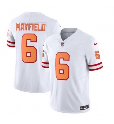 Men Tampa Bay Buccaneers 6 Baker Mayfield 2023 F U S E White Throwback Limited Stitched Jersey Men Tampa Bay Buccaneers 6 Baker Mayfield 2023 F U S E White Throwback Limited Stitched Jersey