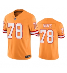 Men Tampa Bay Buccaneers 78 Tristan Wirfs Orange Throwback Limited Stitched Jersey Men Tampa Bay Buccaneers 78 Tristan Wirfs Orange Throwback Limited Stitched Jersey