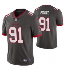 Men Tampa Bay Buccaneers 91 Benning Potoa Grey Vapor Untouchable Limited Stitched Jersey Men Tampa Bay Buccaneers 91 Benning Potoa Grey Vapor Untouchable Limited Stitched Jersey