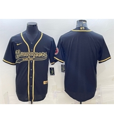 Men Tampa Bay Buccaneers Blank Black Gold With Patch Cool Base Stitched Baseball Jersey Men Tampa Bay Buccaneers Blank Black Gold With Patch Cool Base Stitched Baseball Jersey