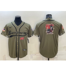 Men Tampa Bay Buccaneers Olive 2022 Salute To Service Team Big Logo Cool Base Stitched Baseball Jersey II Men Tampa Bay Buccaneers Olive 2022 Salute To Service Team Big Logo Cool Base Stitched Baseball Jersey II