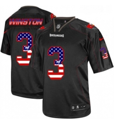 Mens Nike Tampa Bay Buccaneers 3 Jameis Winston Elite Black USA Flag Fashion NFL Jersey Mens Nike Tampa Bay Buccaneers 3 Jameis Winston Elite Black USA Flag Fashion NFL Jersey