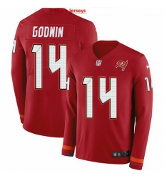 Nike Buccaneers 14 Chris Godwin Red Team Color Men Stitched NFL Limited Therma Long Sleeve Jersey Nike Buccaneers 14 Chris Godwin Red Team Color Men Stitched NFL Limited Therma Long Sleeve Jersey
