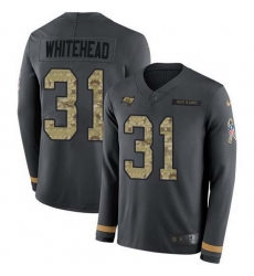 Nike Buccaneers 31 Jordan Whitehead Anthracite Salute to Service Men Stitched NFL Limited Therma Long Sleeve Jersey Nike Buccaneers 31 Jordan Whitehead Anthracite Salute to Service Men Stitched NFL Limited Therma Long Sleeve Jersey