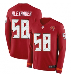 Nike Buccaneers 58 Kwon Alexander Red Team Color Men s Stitched NFL Limited Therma Long Sleeve Jersey Nike Buccaneers 58 Kwon Alexander Red Team Color Men s Stitched NFL Limited Therma Long Sleeve Jersey