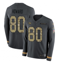 Nike Buccaneers 80 O. J. Howard Anthracite Salute to Service Men s Stitched NFL Limited Therma Long Sleeve Jersey Nike Buccaneers 80 O. J. Howard Anthracite Salute to Service Men s Stitched NFL Limited Therma Long Sleeve Jersey