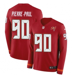 Nike Buccaneers 90 Jason Pierre Paul Red Team Color Men s Stitched NFL Limited Therma Long Sleeve Jersey Nike Buccaneers 90 Jason Pierre Paul Red Team Color Men s Stitched NFL Limited Therma Long Sleeve Jersey