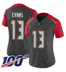 Buccaneers #13 Mike Evans Gray Women Stitched Football Limited Inverted Legend 100th Season Jersey Buccaneers #13 Mike Evans Gray Women Stitched Football Limited Inverted Legend 100th Season Jersey