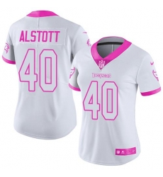 Nike Buccaneers #40 Mike Alstott White Pink Womens Stitched NFL Limited Rush Fashion Jersey Nike Buccaneers #40 Mike Alstott White Pink Womens Stitched NFL Limited Rush Fashion Jersey