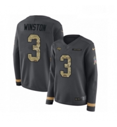 Womens Nike Tampa Bay Buccaneers 3 Jameis Winston Limited Black Salute to Service Therma Long Sleeve NFL Jersey Womens Nike Tampa Bay Buccaneers 3 Jameis Winston Limited Black Salute to Service Therma Long Sleeve NFL Jersey