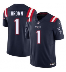 Men New England Patriots 1 A J Brown Navy 2026 F U S E Vapor Limited Stitched Football Jersey Men New England Patriots 1 A J Brown Navy 2026 F U S E Vapor Limited Stitched Football Jersey