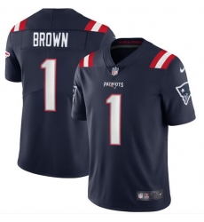 Men New England Patriots 1 A J Brown Navy 2026 Vapor Limited Stitched Football Jersey Men New England Patriots 1 A J Brown Navy 2026 Vapor Limited Stitched Football Jersey