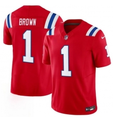 Men New England Patriots 1 A J Brown Red 2026 F U S E Vapor Limited Stitched Football Jersey Men New England Patriots 1 A J Brown Red 2026 F U S E Vapor Limited Stitched Football Jersey