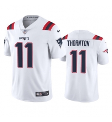 Men New England Patriots 11 Tyquan Thornton White Vapor Untouchable Limited Stitched Jersey Men New England Patriots 11 Tyquan Thornton White Vapor Untouchable Limited Stitched Jersey
