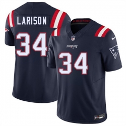 Men New England Patriots 34 Lan Larison Navy 2025 F U S E  Vapor Limited Stitched Football Jersey