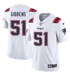 Men New England Patriots 51 Jack Gibbens White 2025 Vapor Limited Stitched Football Jersey