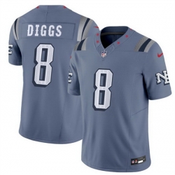 Men New England Patriots 8 Stefon Diggs 2025 F U S E Rivalries Vapor Limited Stitched Football Jersey