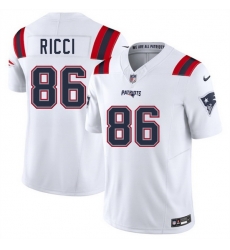 Men New England Patriots 86 Giovanni Ricci White 2025 F U S E  Vapor Limited Stitched Football Jersey