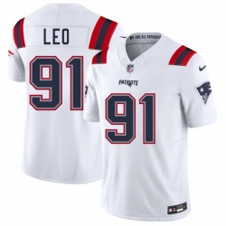 Men New England Patriots 91 Titus Leo White 2025 F U S E  Vapor Limited Stitched Football Jersey